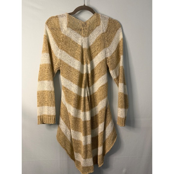 St Johns Bay Tan White Stripe Open Front Knit Cardigan Sweater XL - Picture 11 of 11